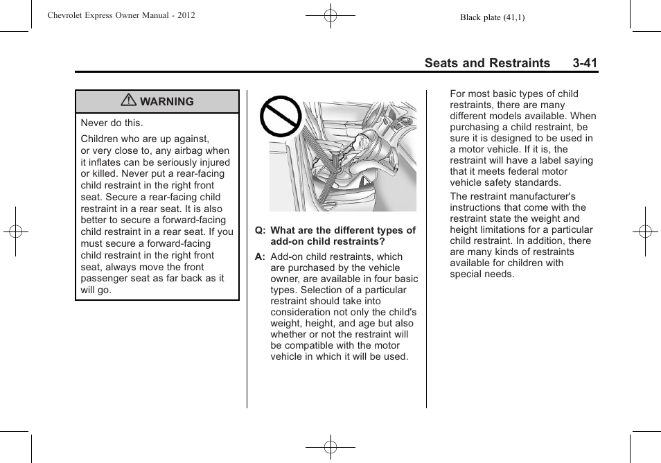 CHEVROLET 2012 Express User Manual | Page 89 / 430