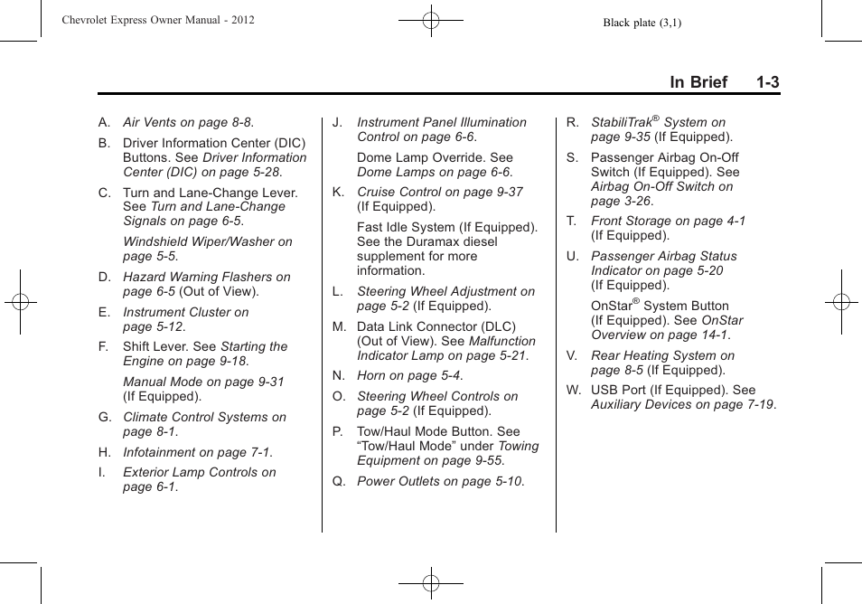 CHEVROLET 2012 Express User Manual | Page 9 / 430