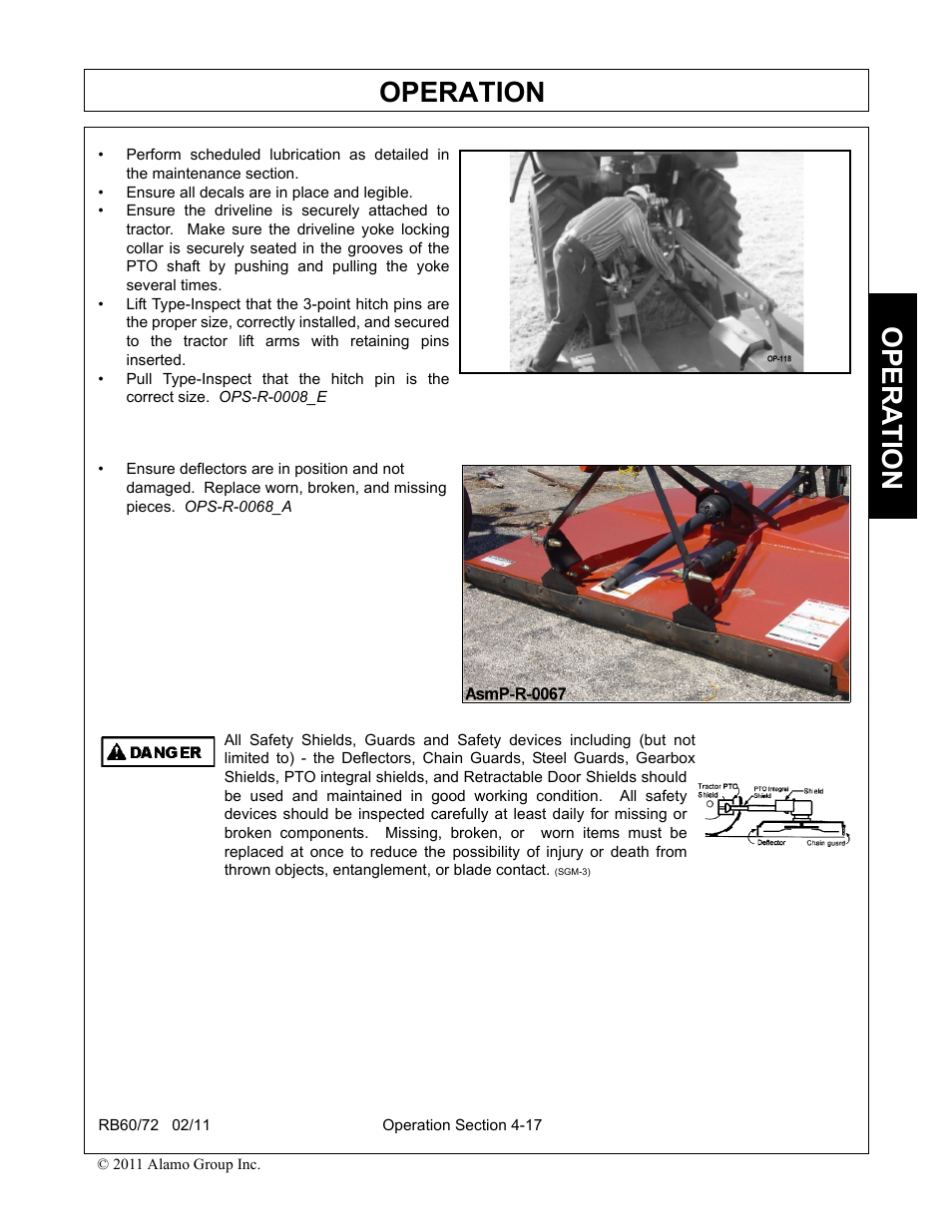 Operation, Opera t ion | Blue Rhino RB60/72 User Manual | Page 117 / 178