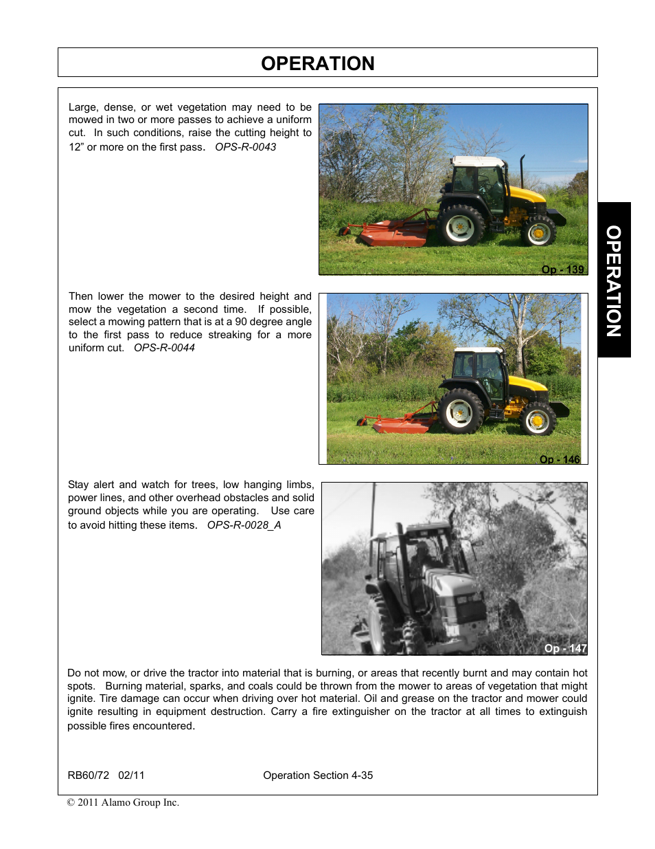 Operation, Opera t ion | Blue Rhino RB60/72 User Manual | Page 135 / 178