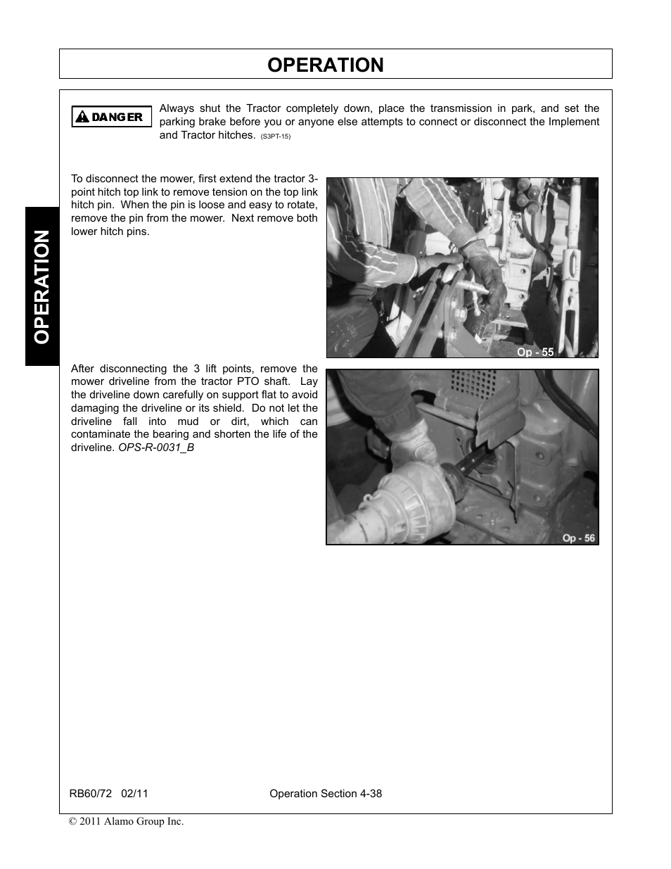 Operation, Opera t ion | Blue Rhino RB60/72 User Manual | Page 138 / 178