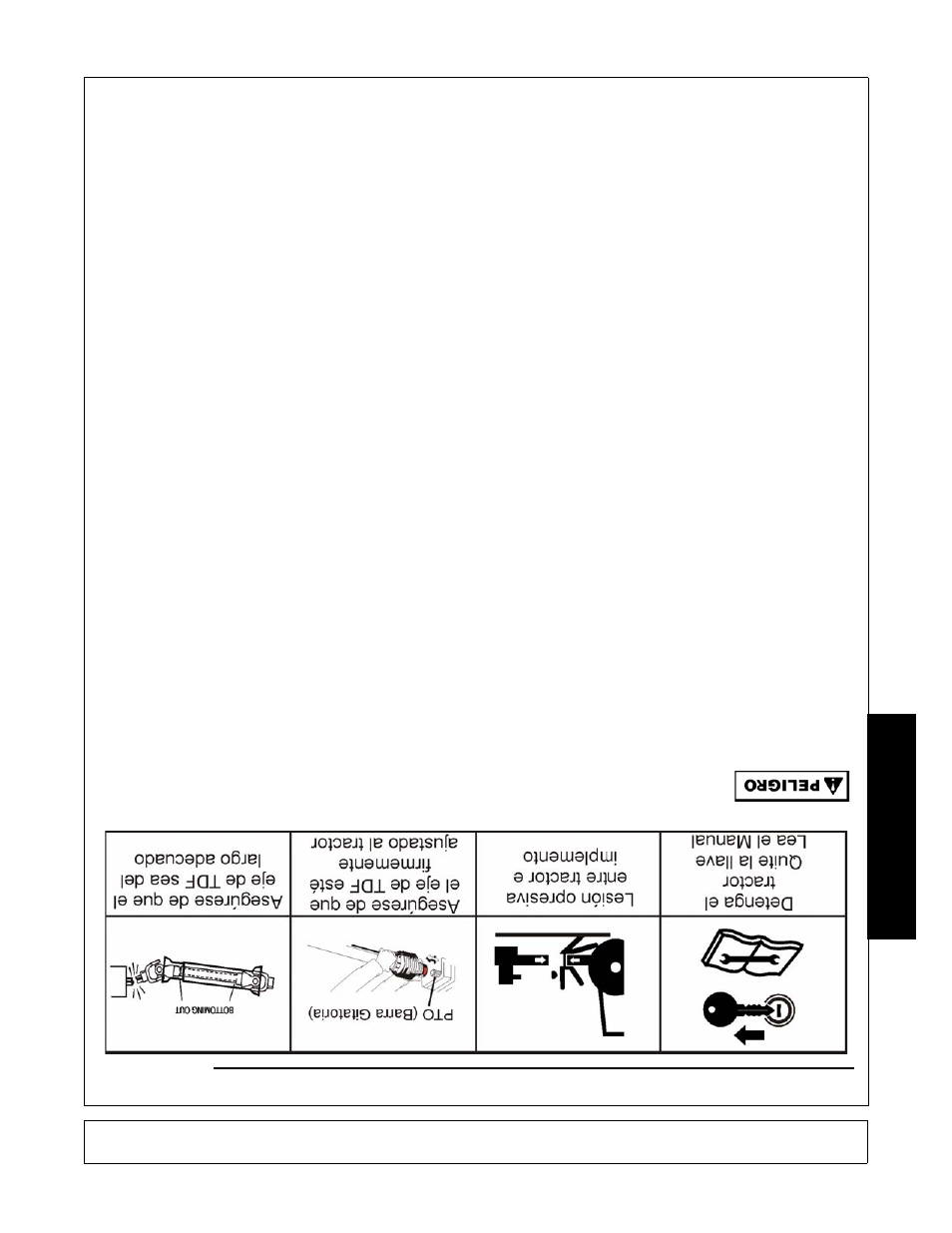 Seguridad, Seguridad de conectar o desconecta r implemento | Blue Rhino RB60/72 User Manual | Page 169 / 178