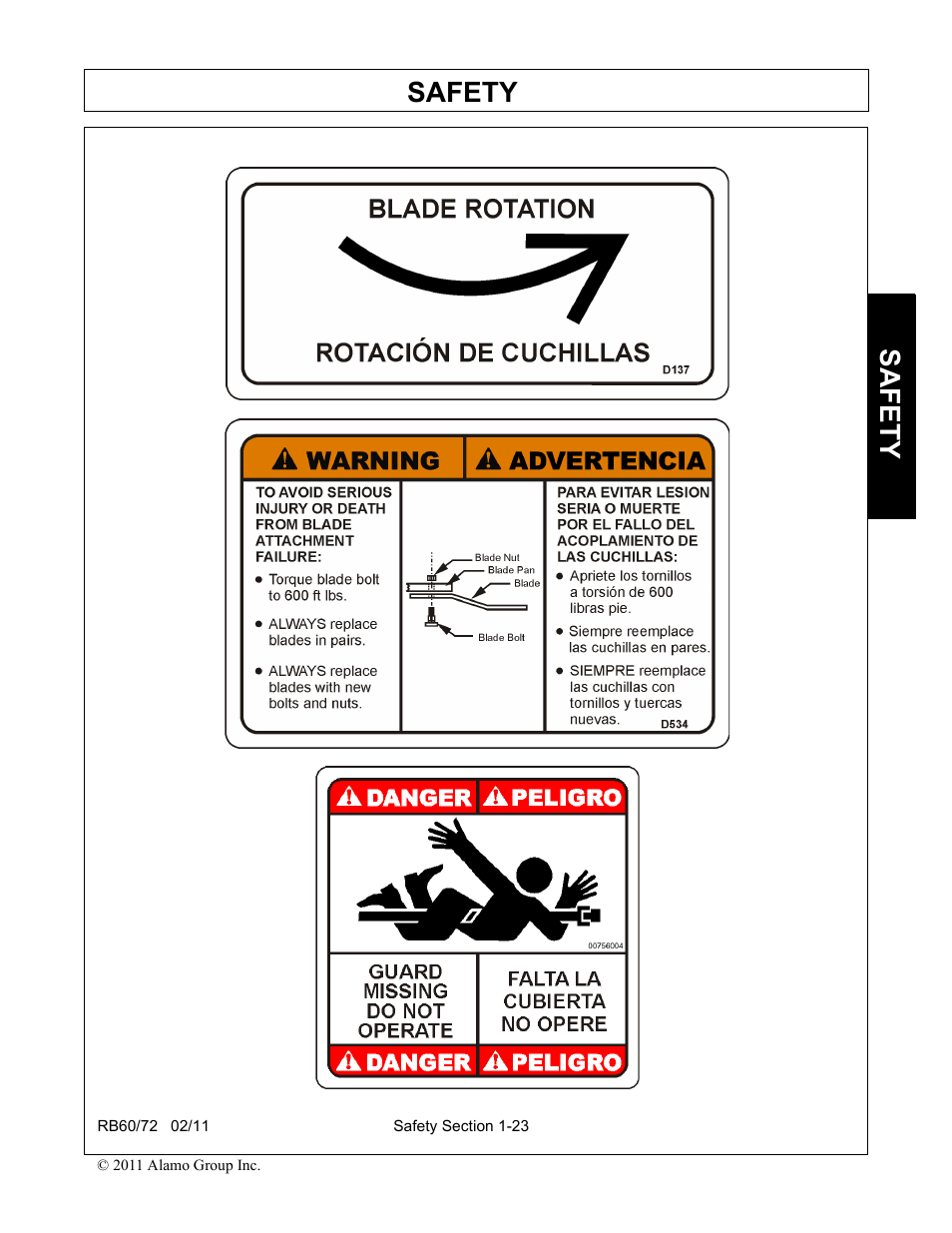 Safety | Blue Rhino RB60/72 User Manual | Page 31 / 178