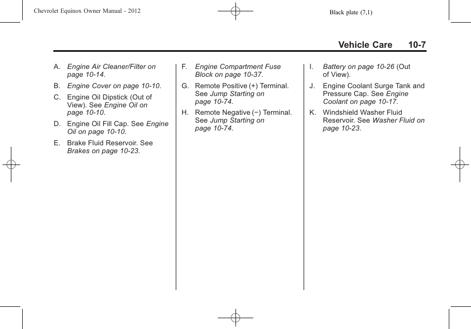 Vehicle care 10-7 | CHEVROLET 2012 Equinox User Manual | Page 287 / 428