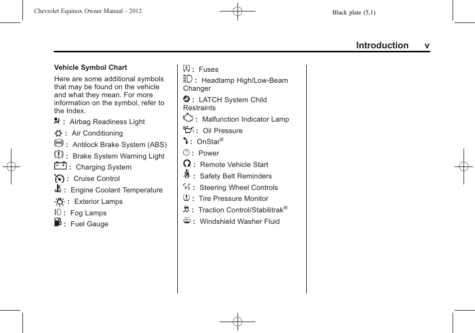 CHEVROLET 2012 Equinox User Manual | Page 5 / 428
