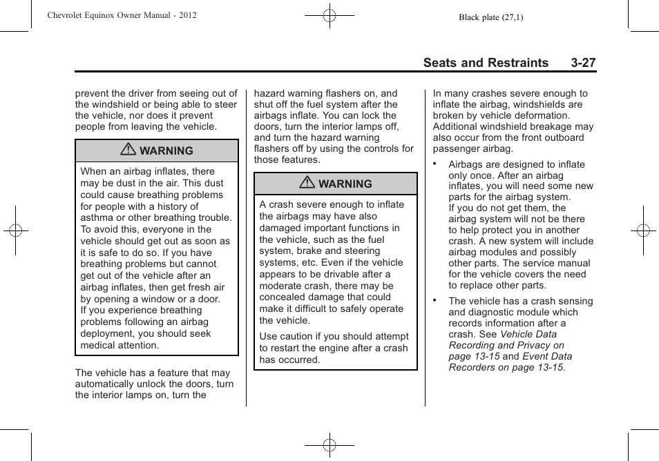 CHEVROLET 2012 Equinox User Manual | Page 83 / 428