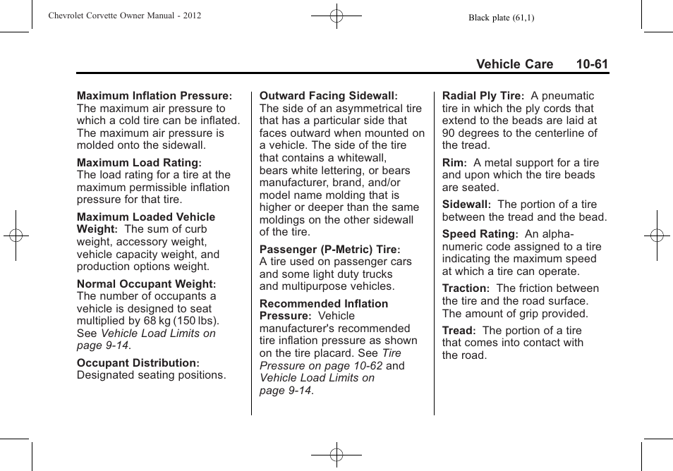 CHEVROLET 2012 Corvette User Manual | Page 337 / 432