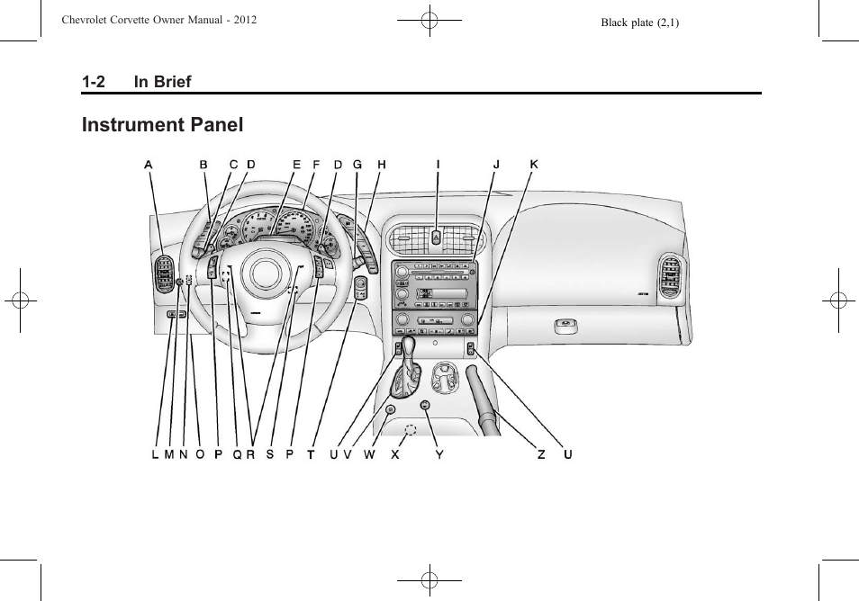 Instrument panel, Instrument panel -2 | CHEVROLET 2012 Corvette User Manual | Page 8 / 432