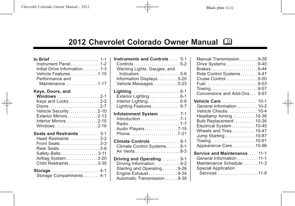 CHEVROLET 2012 Colorado User Manual | 408 pages