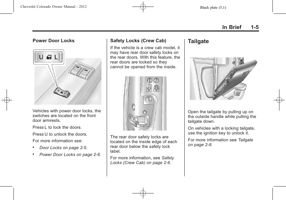 Tailgate, Tailgate -5 | CHEVROLET 2012 Colorado User Manual | Page 11 / 408