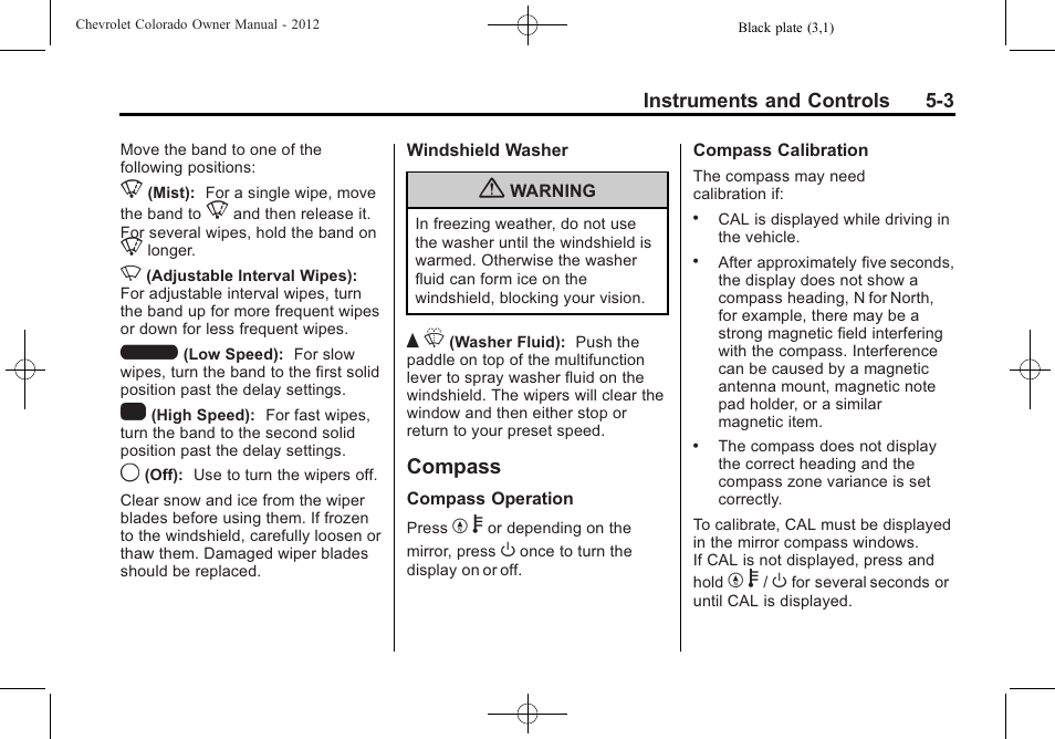 Compass, Compass -3, Charging | CHEVROLET 2012 Colorado User Manual | Page 115 / 408