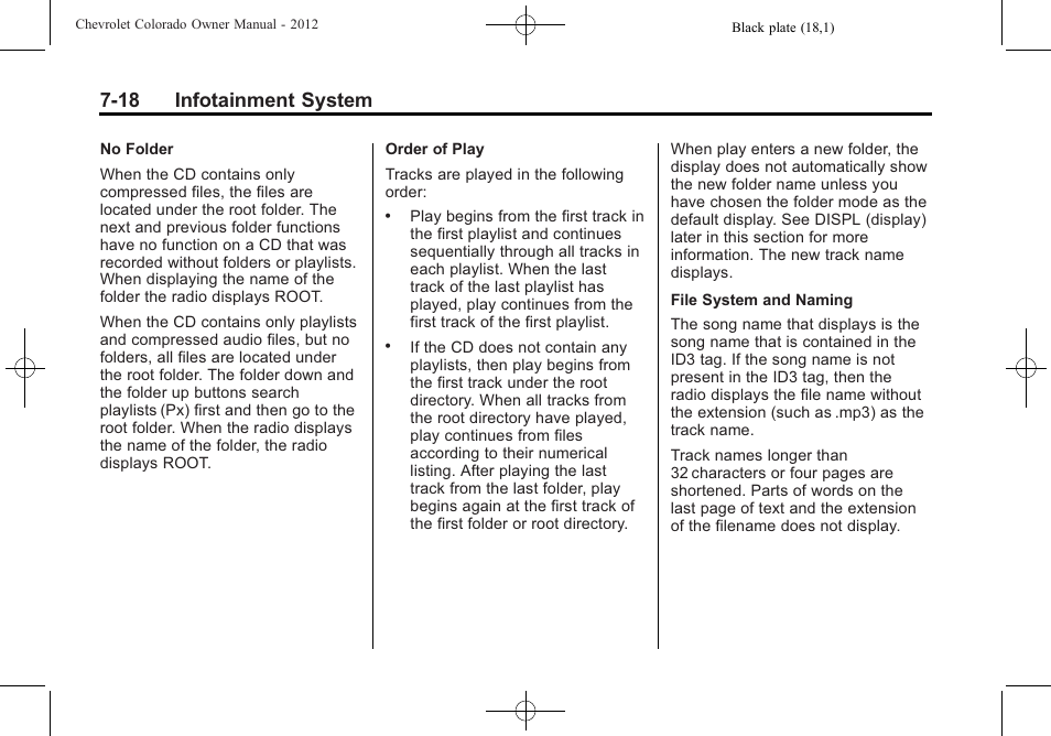 18 infotainment system | CHEVROLET 2012 Colorado User Manual | Page 166 / 408