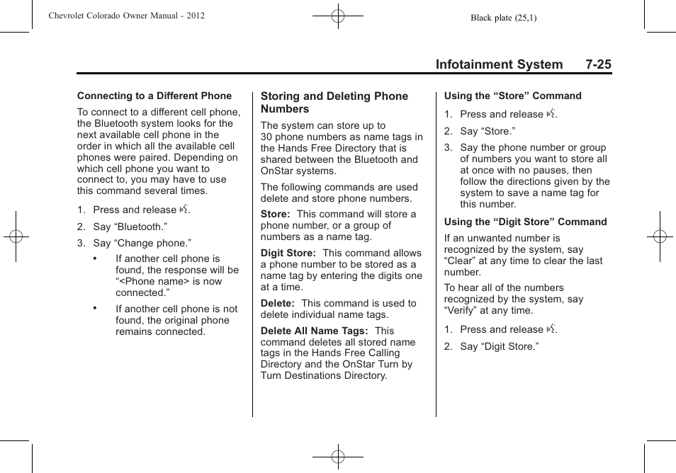 Infotainment system 7-25 | CHEVROLET 2012 Colorado User Manual | Page 173 / 408