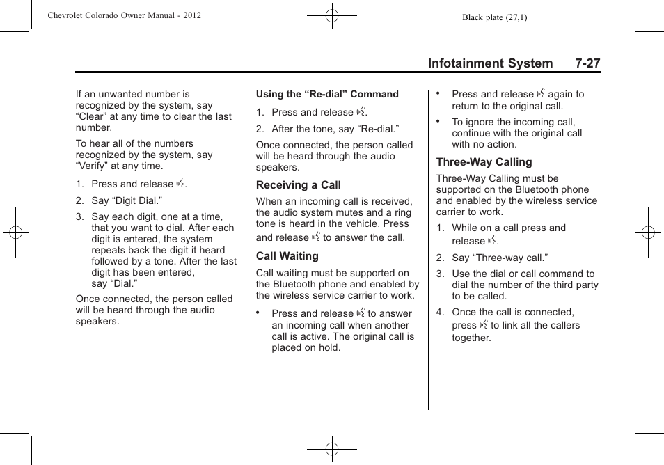 Infotainment system 7-27 | CHEVROLET 2012 Colorado User Manual | Page 175 / 408