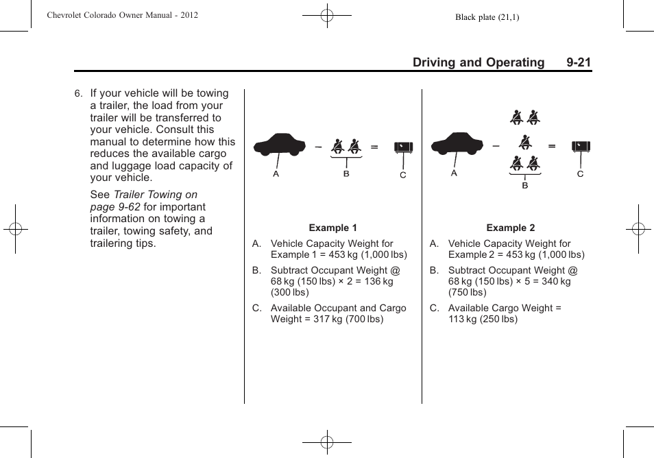 Driving and operating 9-21 | CHEVROLET 2012 Colorado User Manual | Page 203 / 408