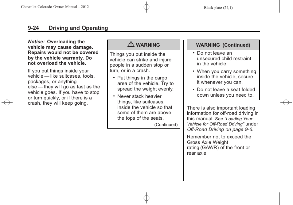 24 driving and operating | CHEVROLET 2012 Colorado User Manual | Page 206 / 408