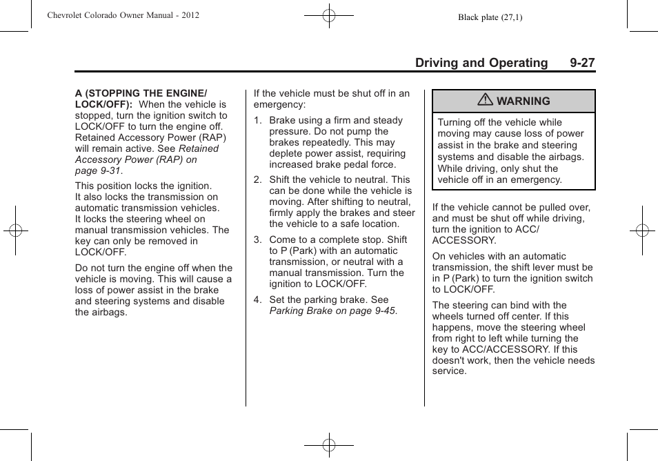 CHEVROLET 2012 Colorado User Manual | Page 209 / 408