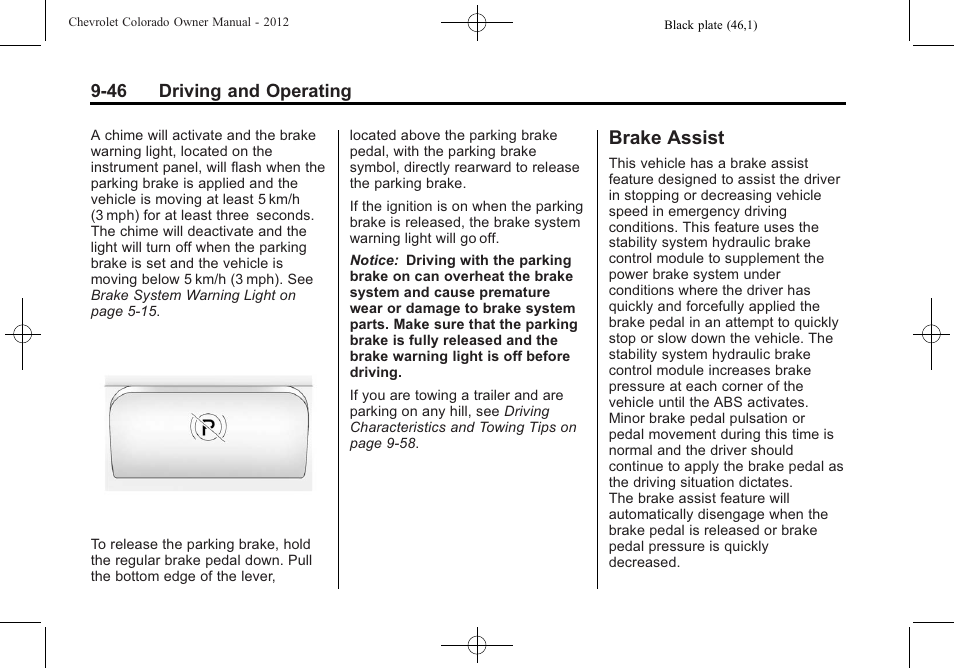 Brake assist, Brake assist -46 | CHEVROLET 2012 Colorado User Manual | Page 228 / 408