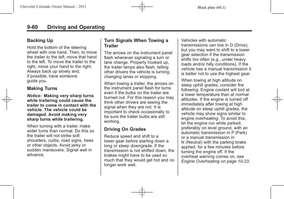 60 driving and operating | CHEVROLET 2012 Colorado User Manual | Page 242 / 408