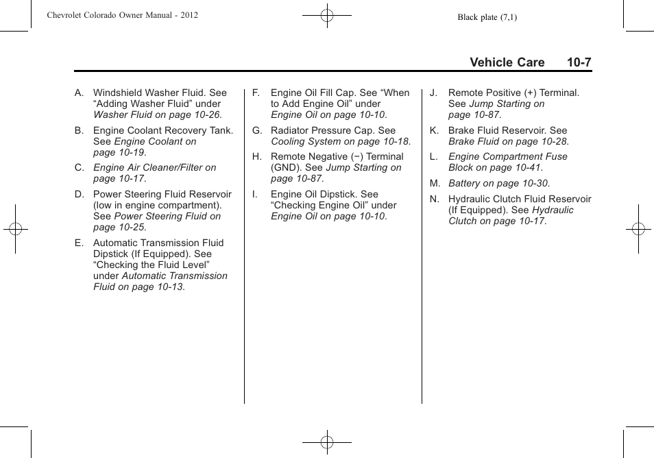 Vehicle care 10-7 | CHEVROLET 2012 Colorado User Manual | Page 257 / 408