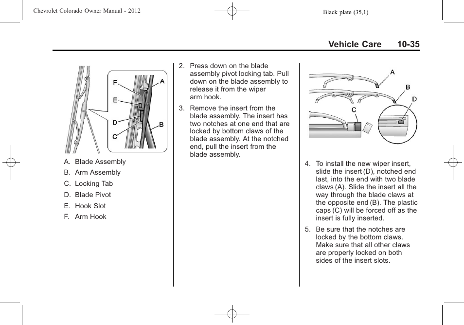 Vehicle care 10-35 | CHEVROLET 2012 Colorado User Manual | Page 285 / 408
