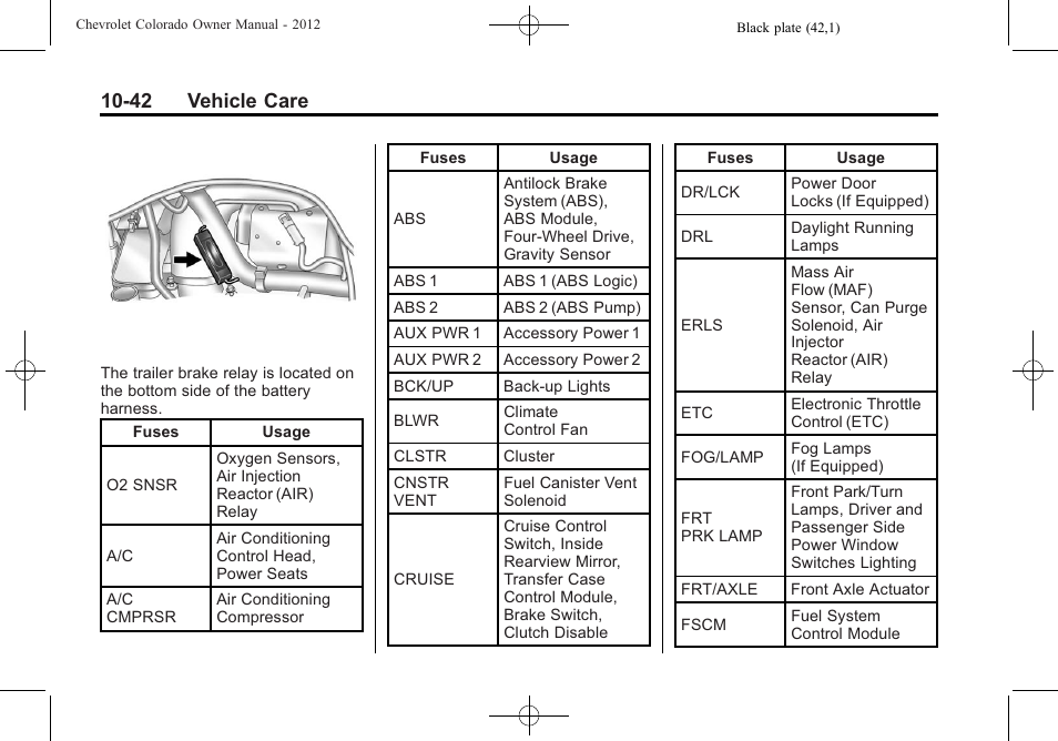 42 vehicle care | CHEVROLET 2012 Colorado User Manual | Page 292 / 408