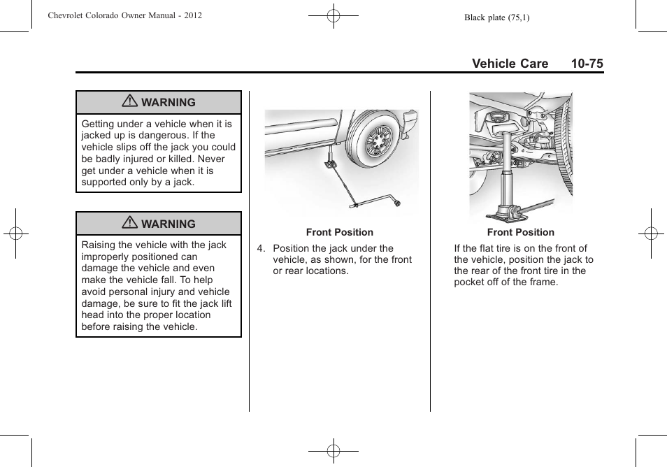 CHEVROLET 2012 Colorado User Manual | Page 325 / 408