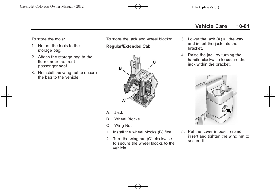 Vehicle care 10-81 | CHEVROLET 2012 Colorado User Manual | Page 331 / 408