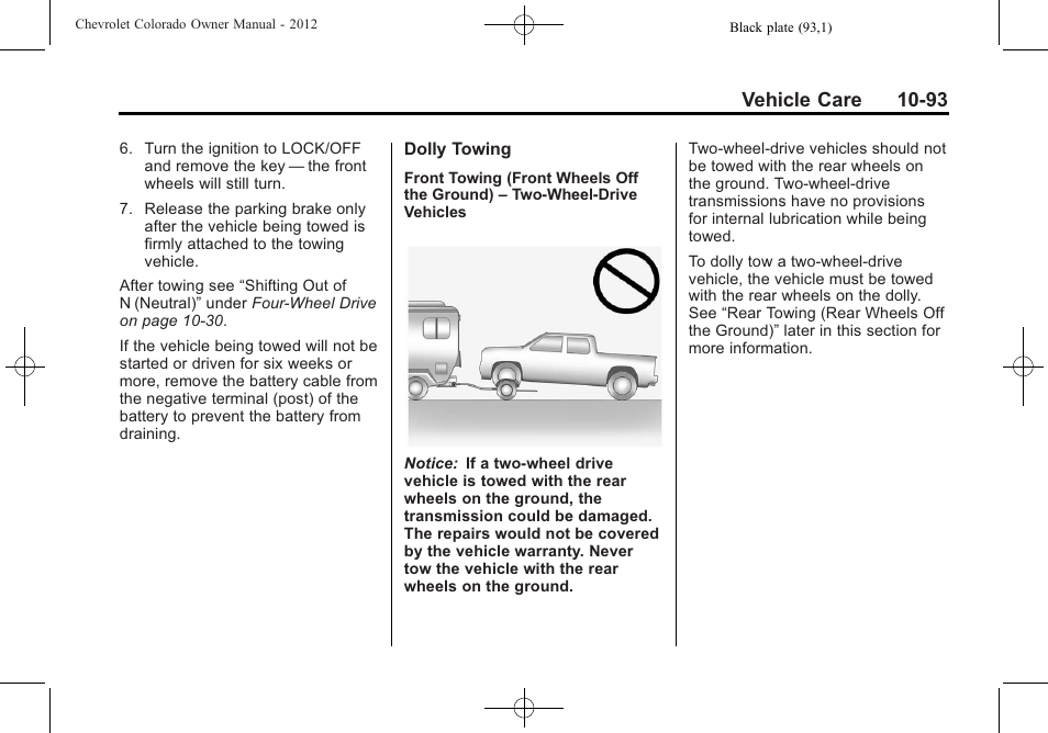 Vehicle care 10-93 | CHEVROLET 2012 Colorado User Manual | Page 343 / 408