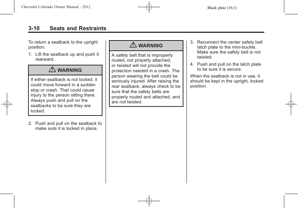 CHEVROLET 2012 Colorado User Manual | Page 58 / 408