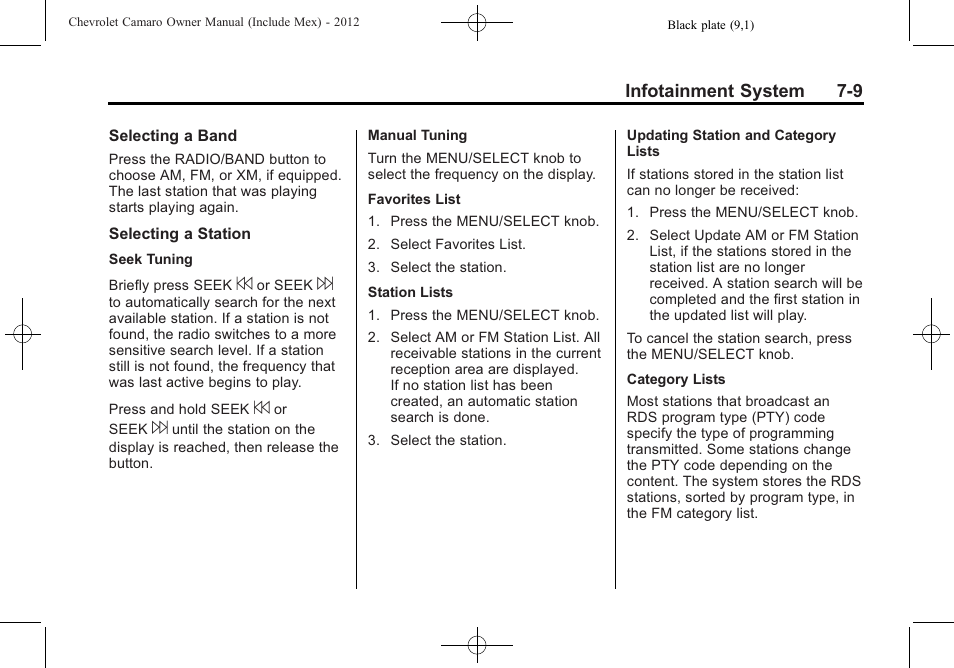 CHEVROLET 2012 Camaro User Manual | Page 177 / 444