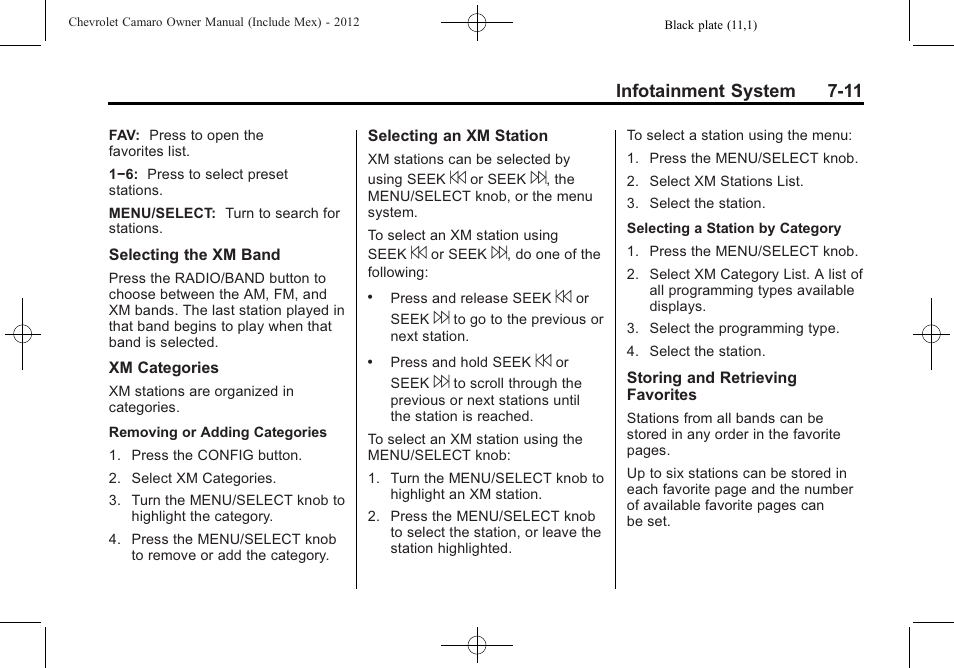 CHEVROLET 2012 Camaro User Manual | Page 179 / 444