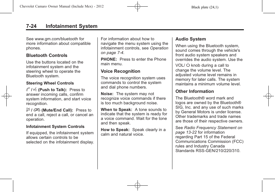 CHEVROLET 2012 Camaro User Manual | Page 192 / 444