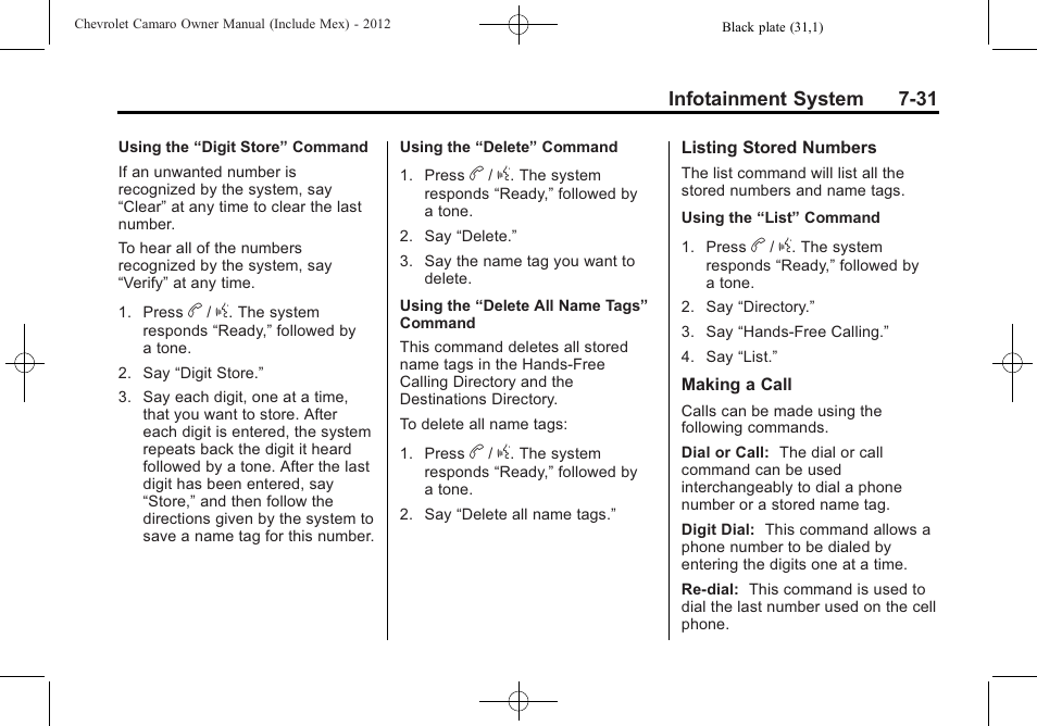 CHEVROLET 2012 Camaro User Manual | Page 199 / 444