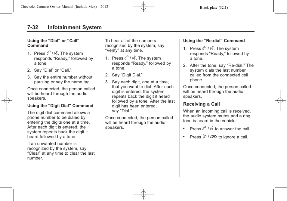 CHEVROLET 2012 Camaro User Manual | Page 200 / 444