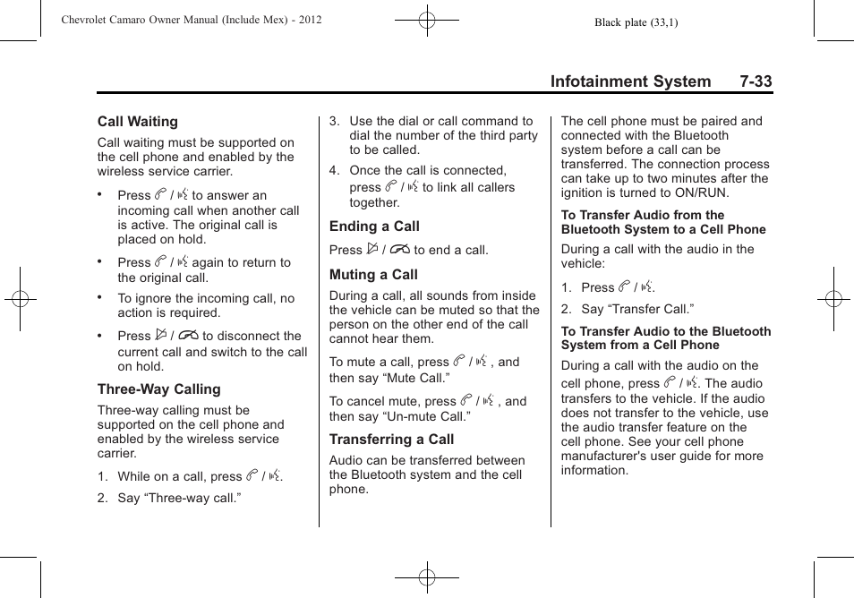 CHEVROLET 2012 Camaro User Manual | Page 201 / 444