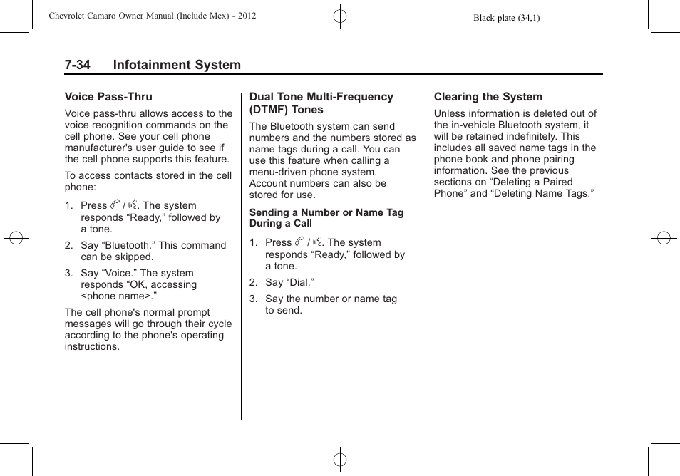 CHEVROLET 2012 Camaro User Manual | Page 202 / 444