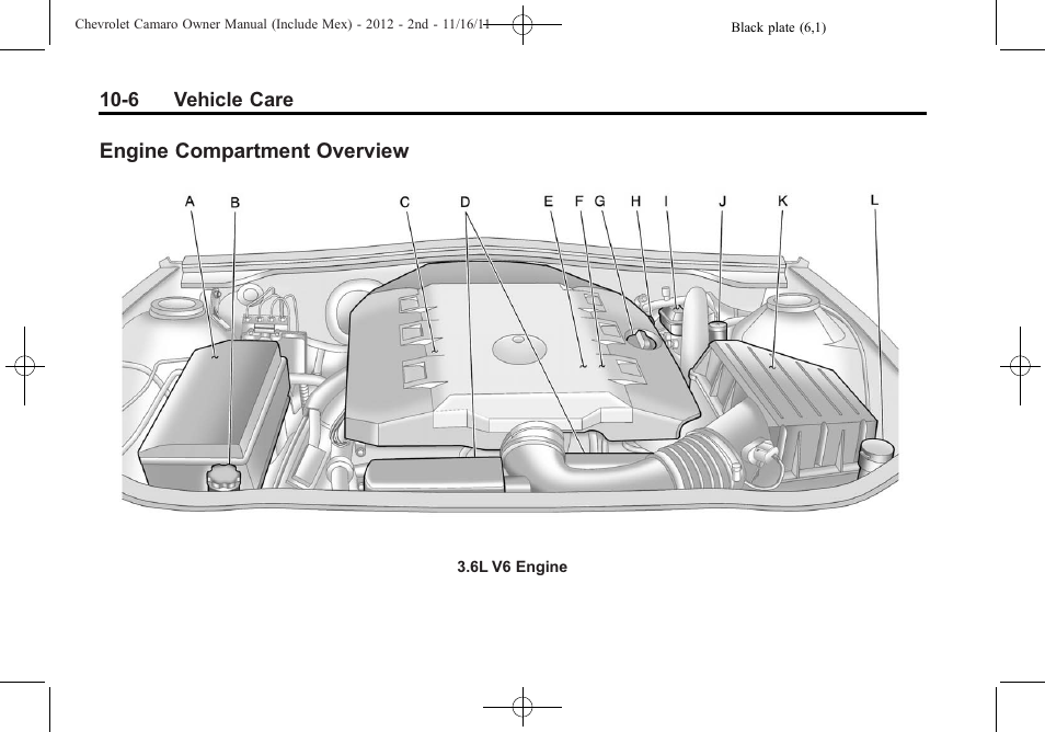 Engine compartment overview | CHEVROLET 2012 Camaro User Manual | Page 280 / 444