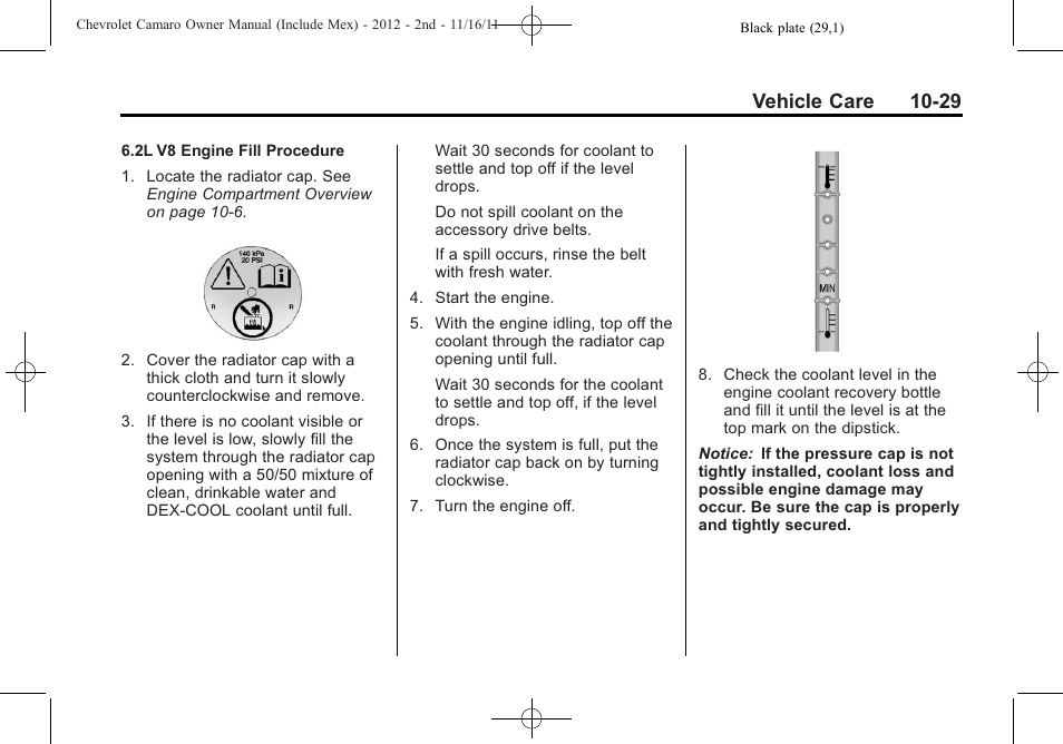 Vehicle care 10-29 | CHEVROLET 2012 Camaro User Manual | Page 303 / 444