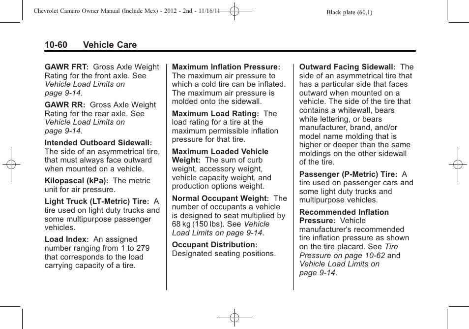 CHEVROLET 2012 Camaro User Manual | Page 334 / 444