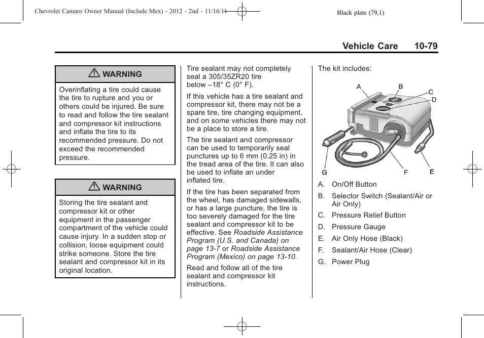 CHEVROLET 2012 Camaro User Manual | Page 353 / 444