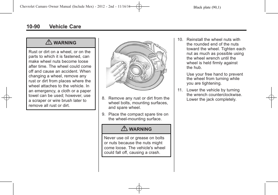 CHEVROLET 2012 Camaro User Manual | Page 364 / 444