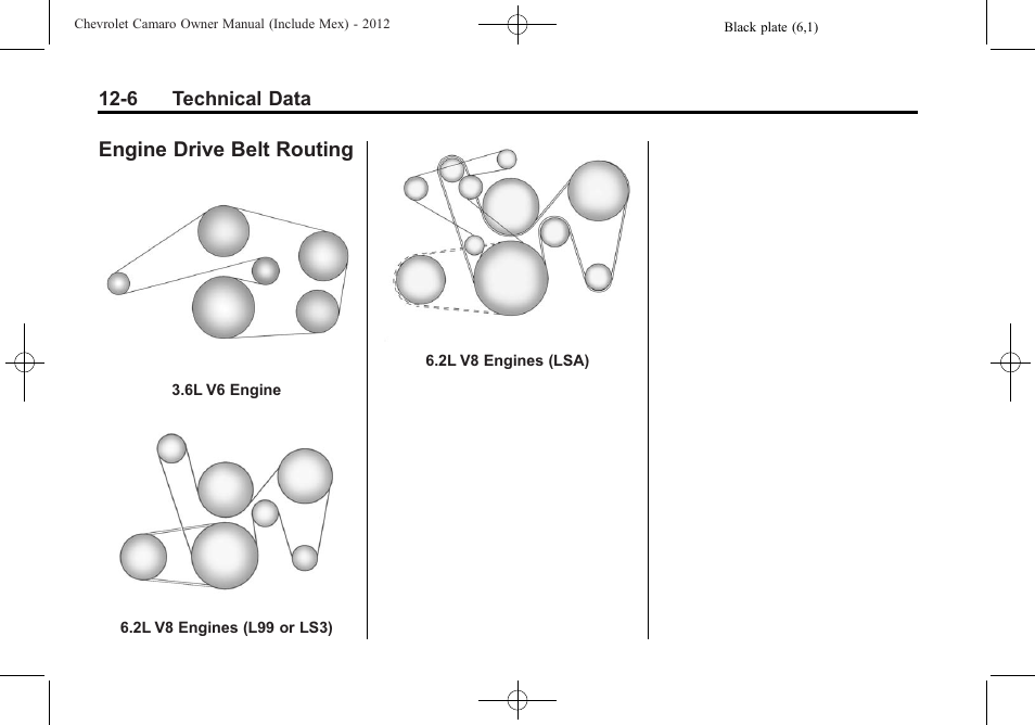Engine drive belt routing | CHEVROLET 2012 Camaro User Manual | Page 402 / 444