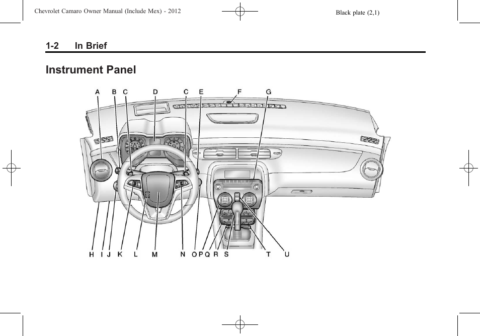 Instrument panel | CHEVROLET 2012 Camaro User Manual | Page 8 / 444