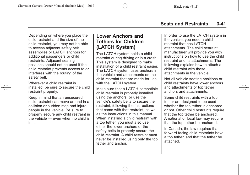 CHEVROLET 2012 Camaro User Manual | Page 91 / 444