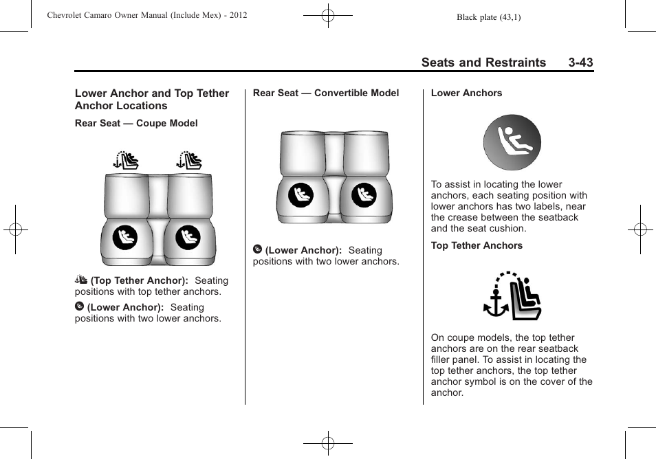 CHEVROLET 2012 Camaro User Manual | Page 93 / 444