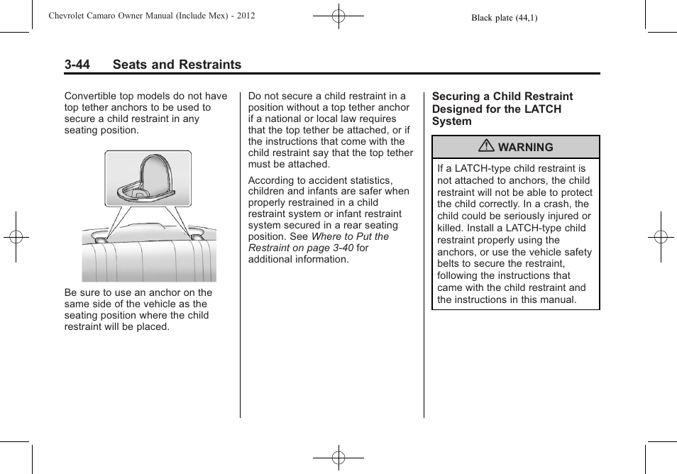 CHEVROLET 2012 Camaro User Manual | Page 94 / 444