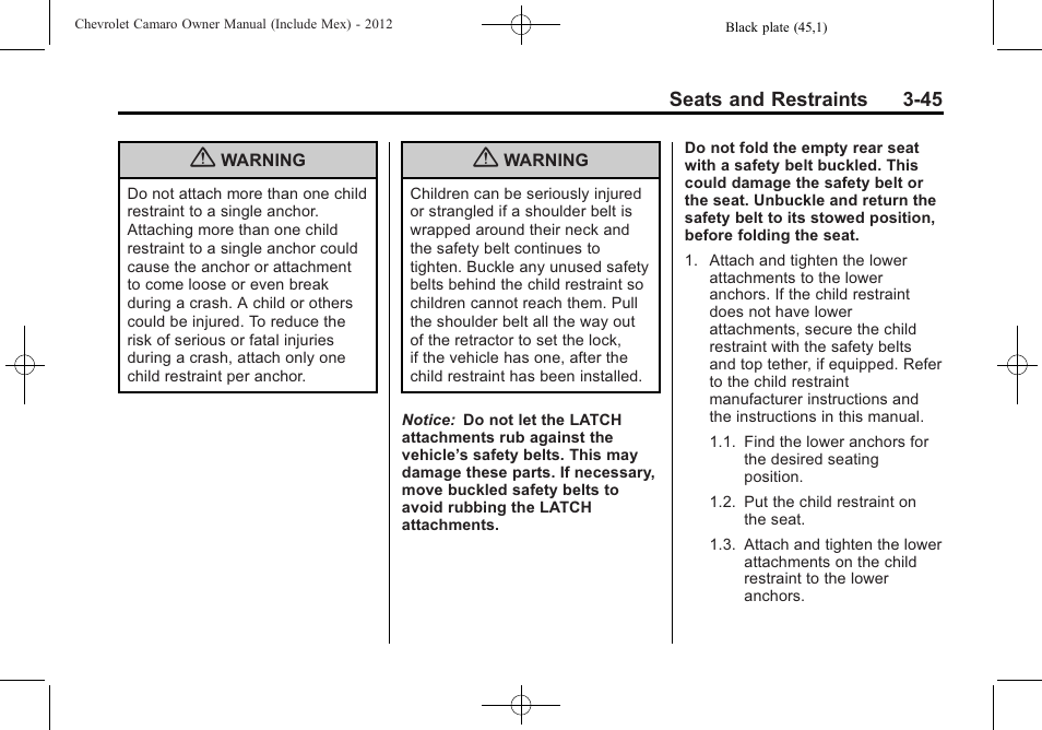 CHEVROLET 2012 Camaro User Manual | Page 95 / 444