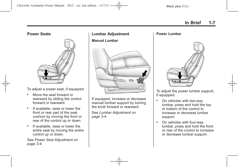 CHEVROLET 2012 Avalanche User Manual | Page 13 / 488