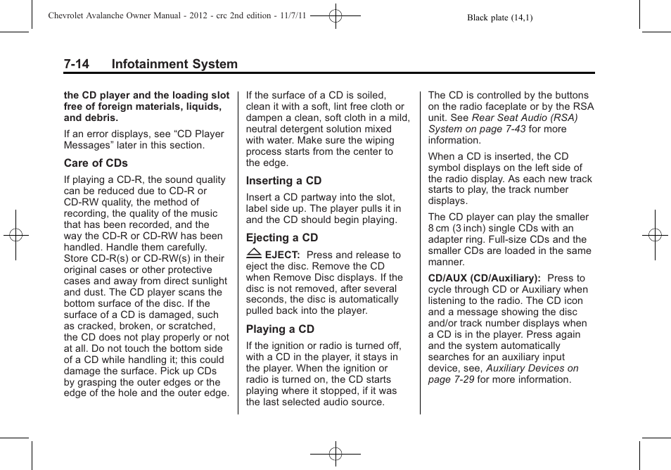 CHEVROLET 2012 Avalanche User Manual | Page 202 / 488